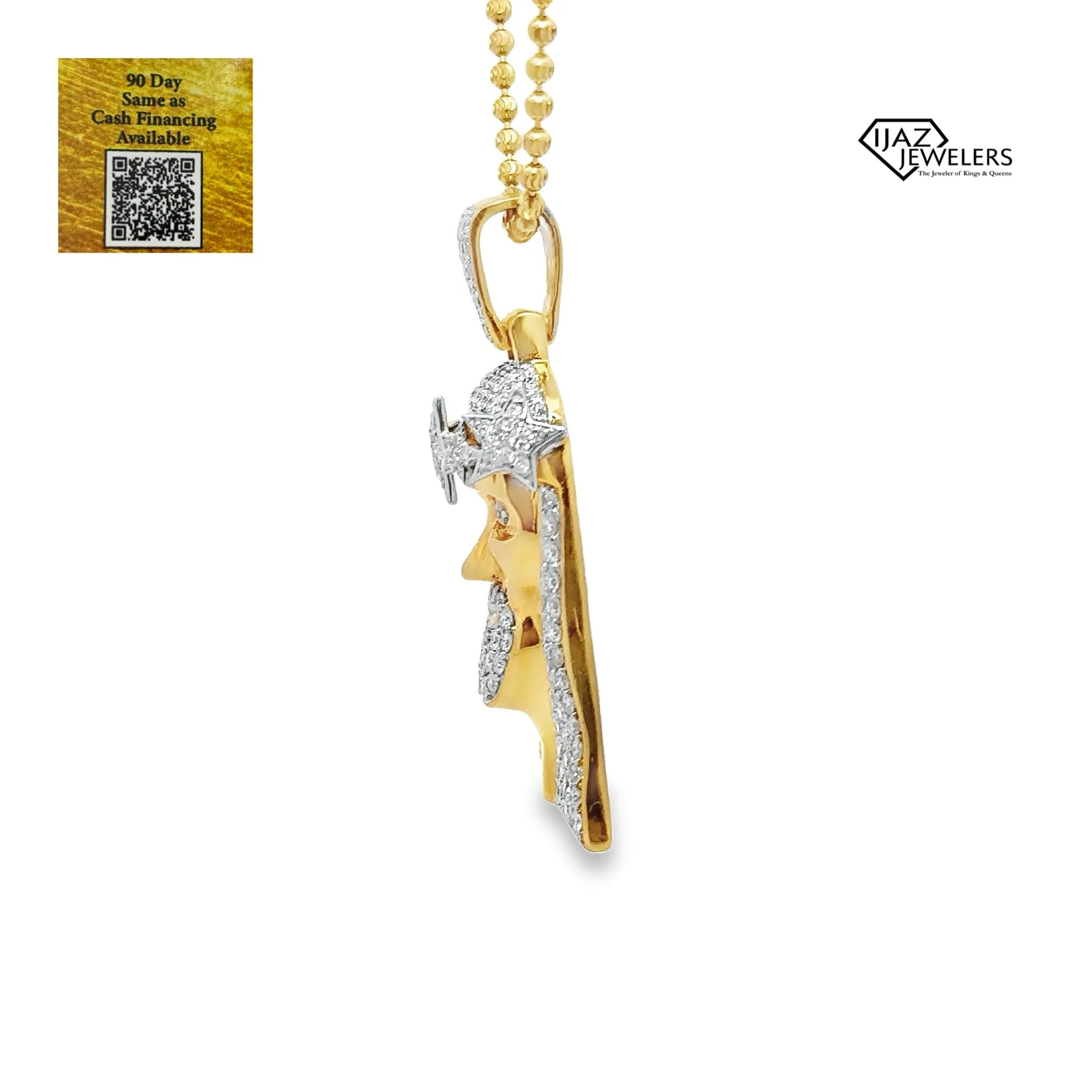 10K Gold 2.00 CTW Diamond Jesus Charm