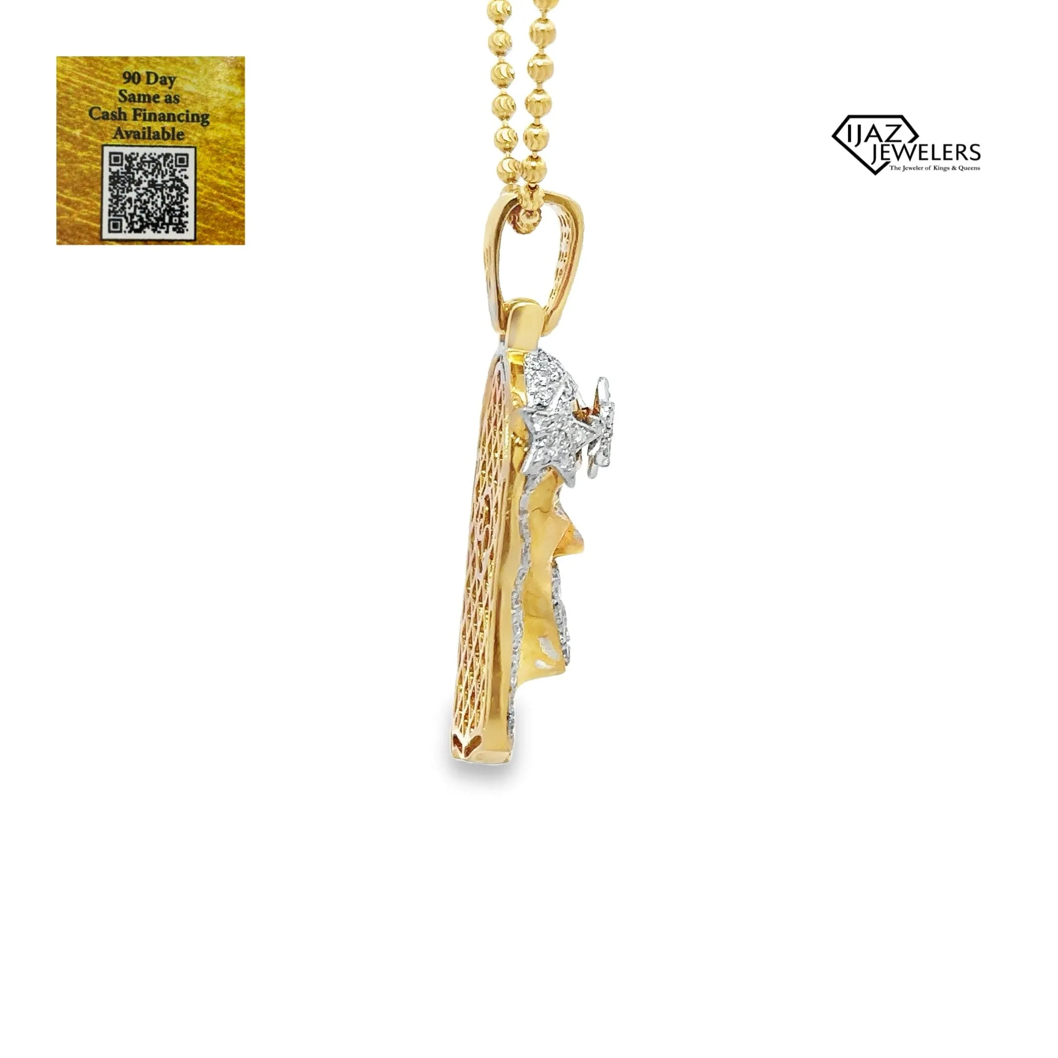 10K Gold 2.00 CTW Diamond Jesus Charm