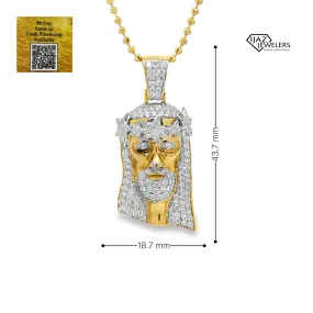 10K Gold 2.00 CTW Diamond Jesus Charm