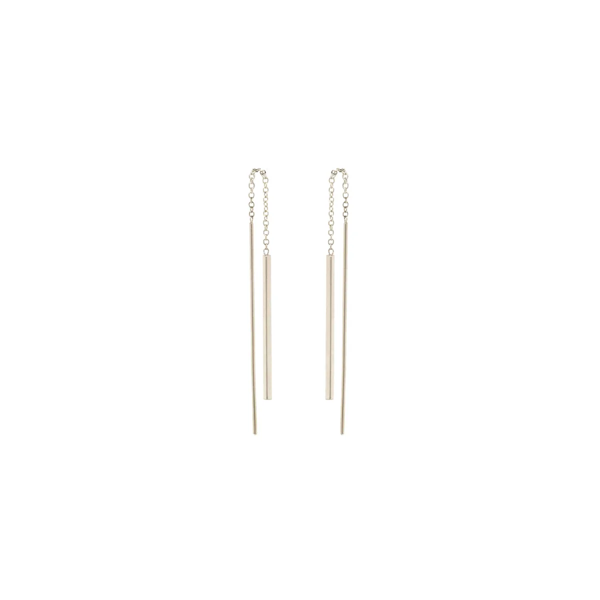 14k short bar threader earrings