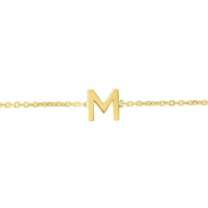 14k Solid Initial Bracelet