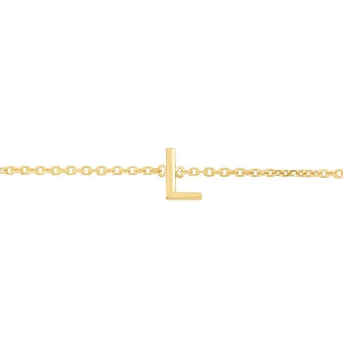 14k Solid Initial Bracelet