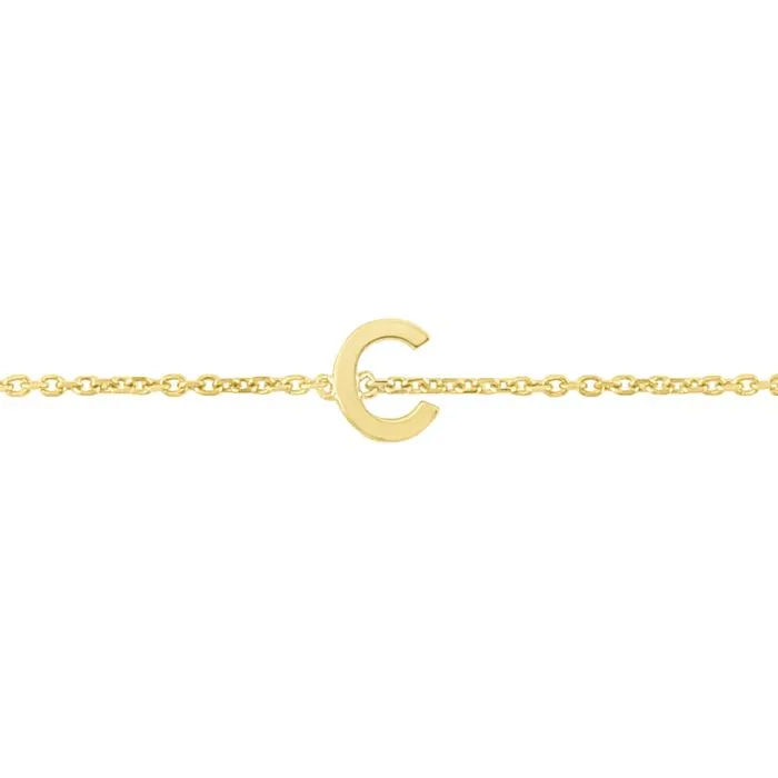 14k Solid Initial Bracelet