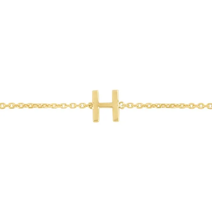 14k Solid Initial Bracelet