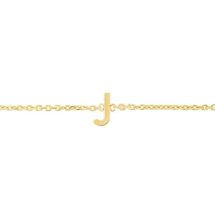 14k Solid Initial Bracelet