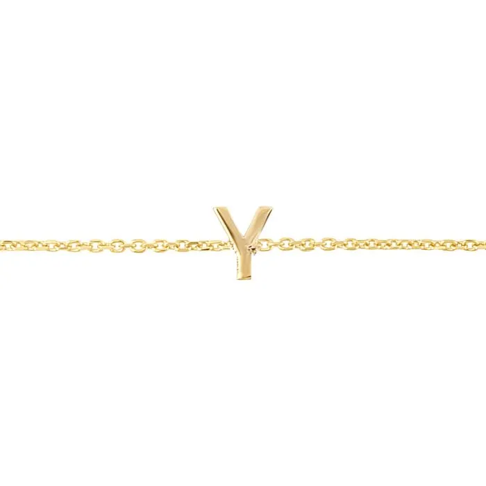 14k Solid Initial Bracelet