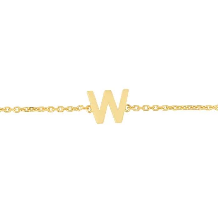 14k Solid Initial Bracelet