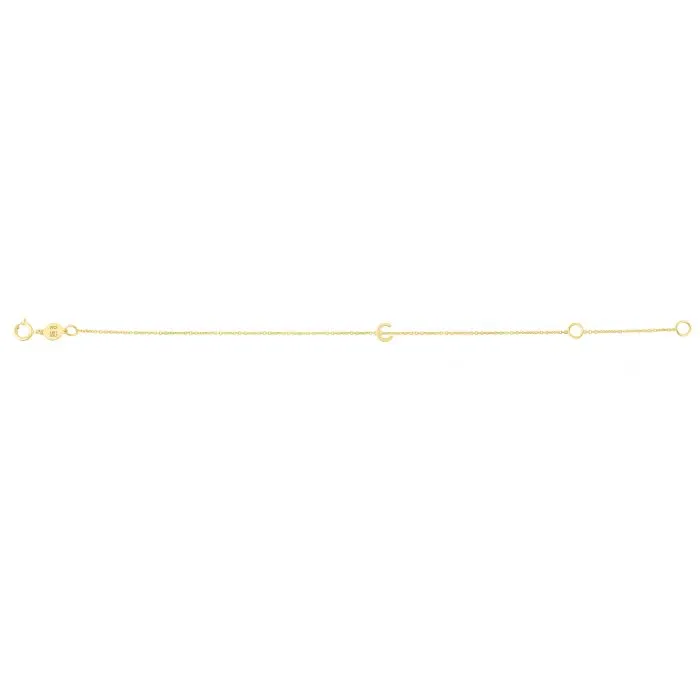 14k Solid Initial Bracelet