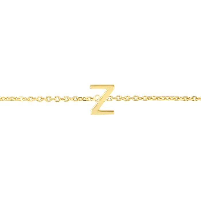 14k Solid Initial Bracelet