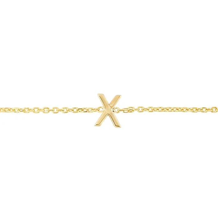 14k Solid Initial Bracelet