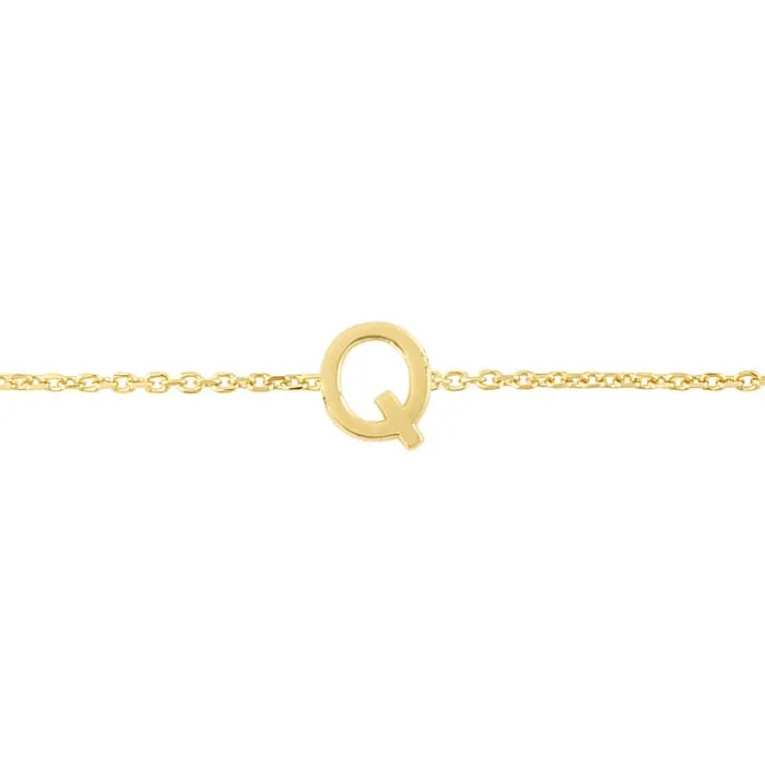 14k Solid Initial Bracelet