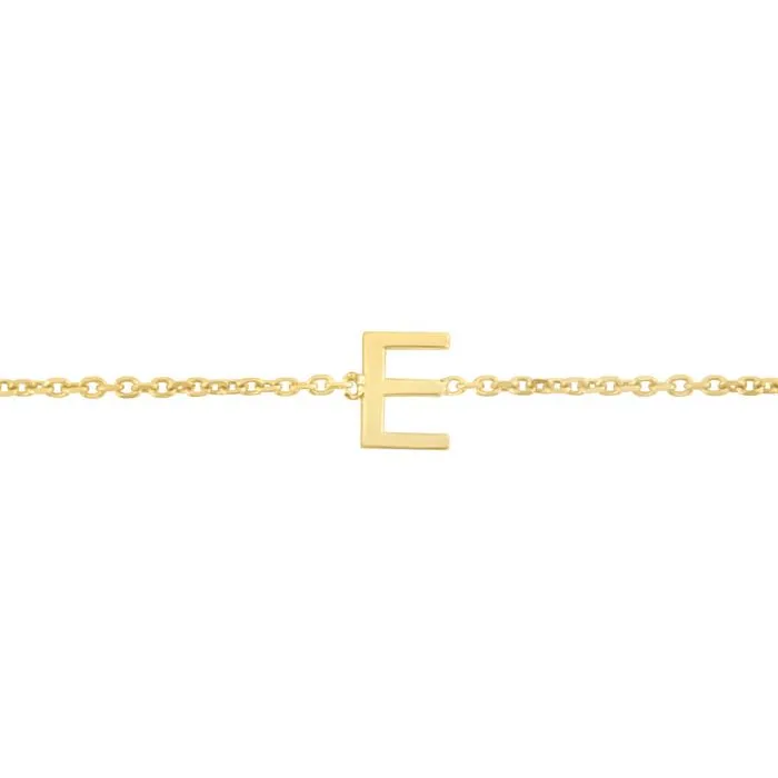 14k Solid Initial Bracelet