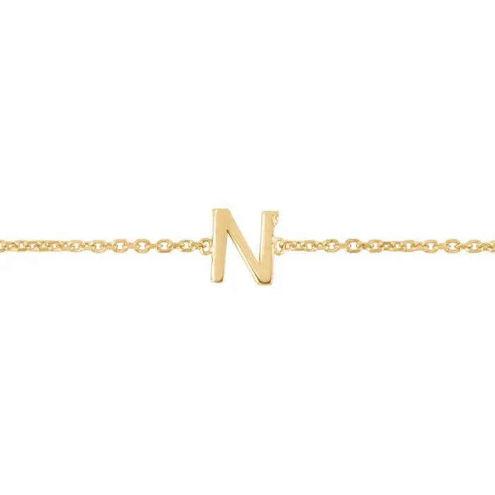 14k Solid Initial Bracelet