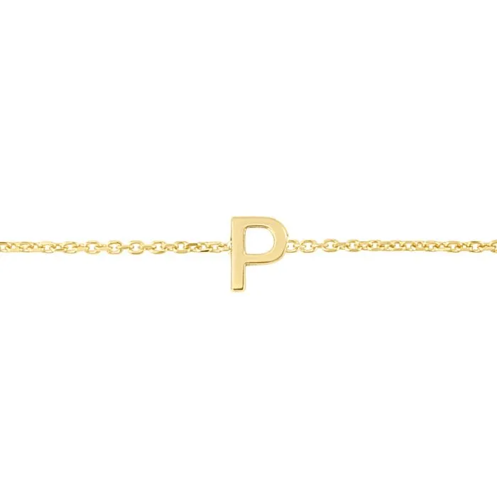 14k Solid Initial Bracelet