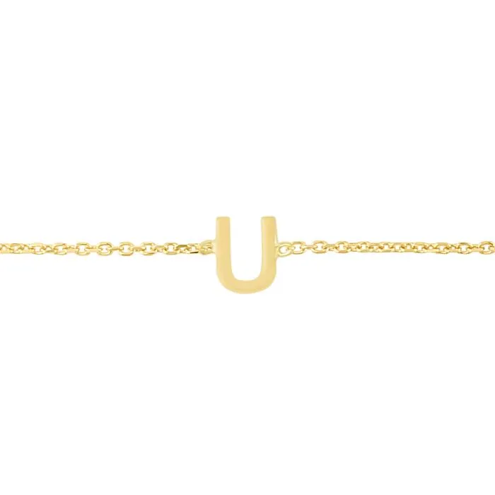 14k Solid Initial Bracelet