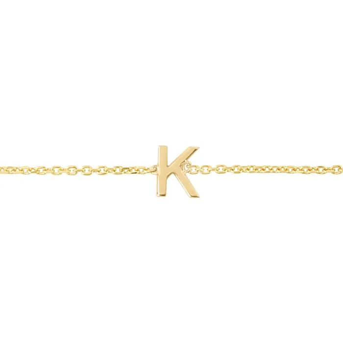 14k Solid Initial Bracelet