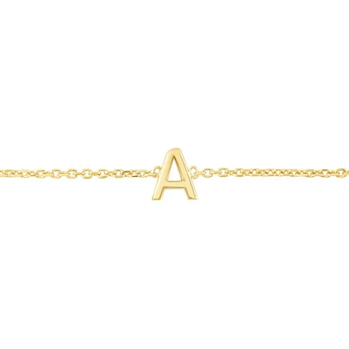 14k Solid Initial Bracelet