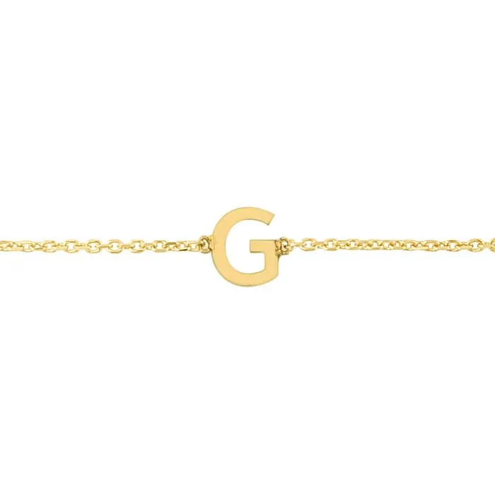 14k Solid Initial Bracelet