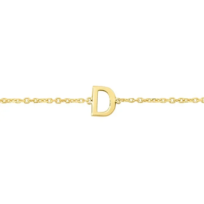 14k Solid Initial Bracelet