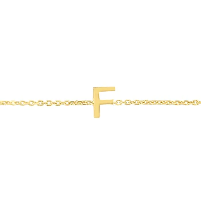 14k Solid Initial Bracelet