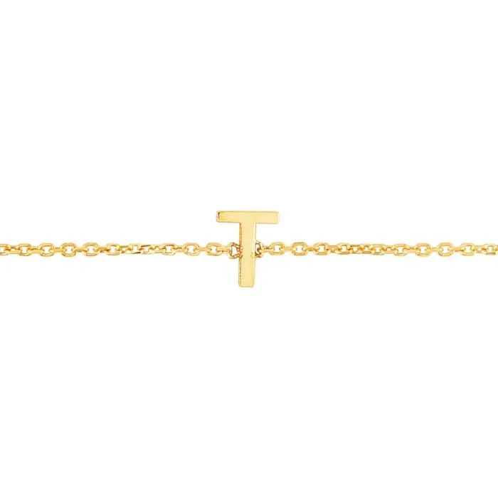 14k Solid Initial Bracelet