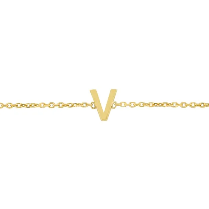 14k Solid Initial Bracelet