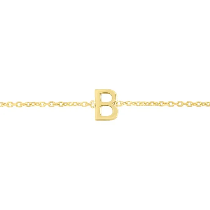 14k Solid Initial Bracelet