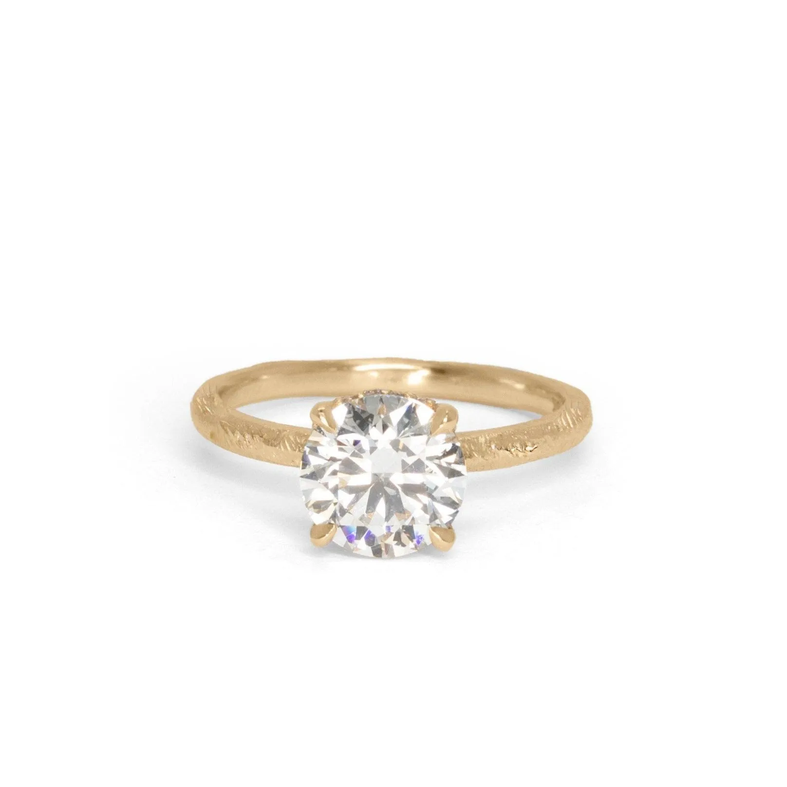 18K Hoyt with Pave 2.01CT Round Lab Grown Diamond