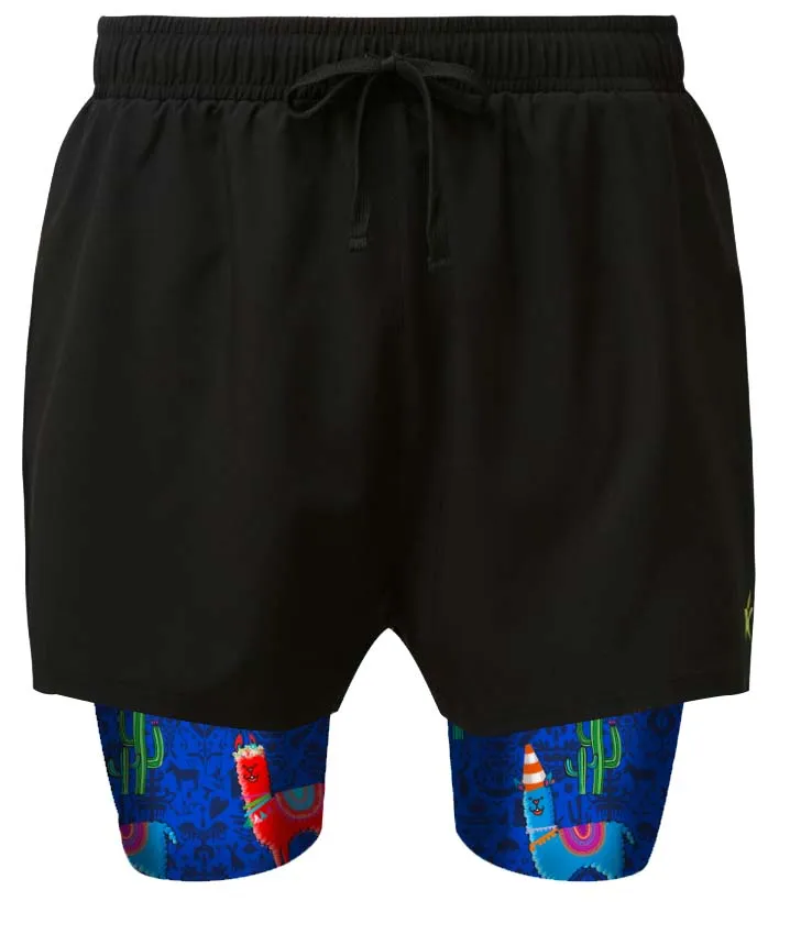 2 in 1 Double Layer Ultra Shorts | Llama Drama