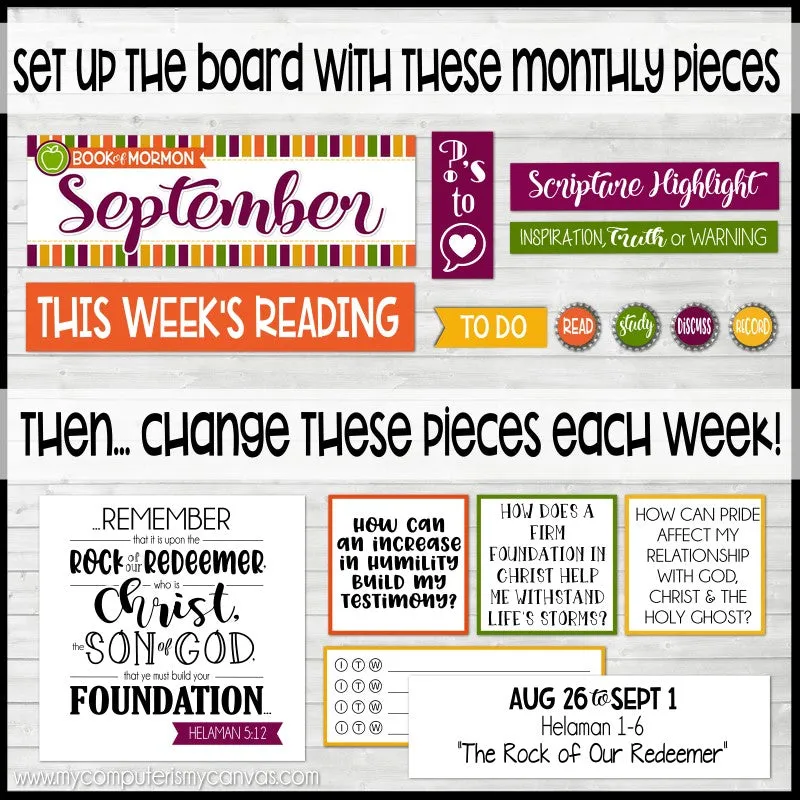 2024 CFM BOOK OF MORMON Family Bulletin Board Kit {SEPTEMBER} PRINTABLE