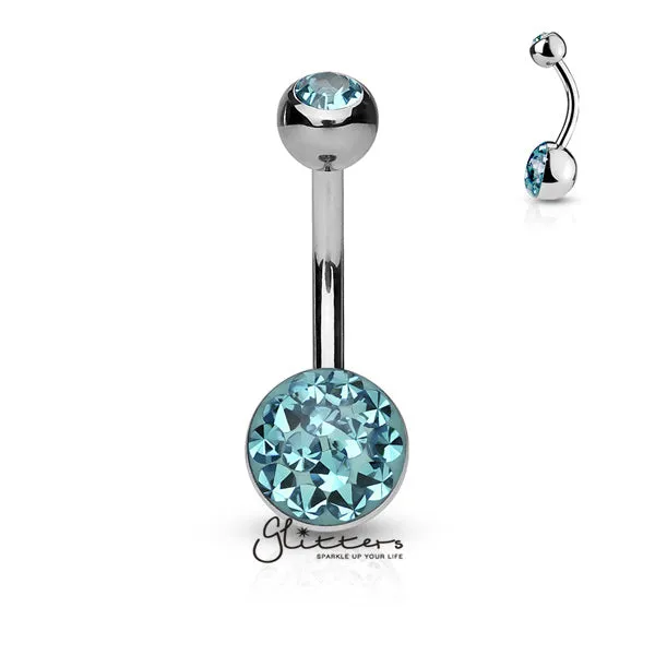 316L Surgical Steel Austrian Crystal Ball Belly Button Rings