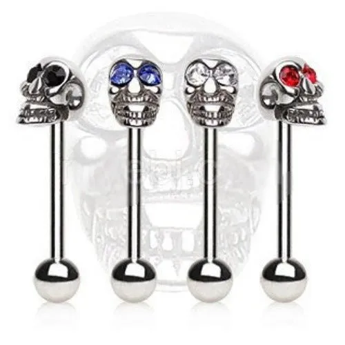 316L Surgical Steel Barbell with a Skull Top