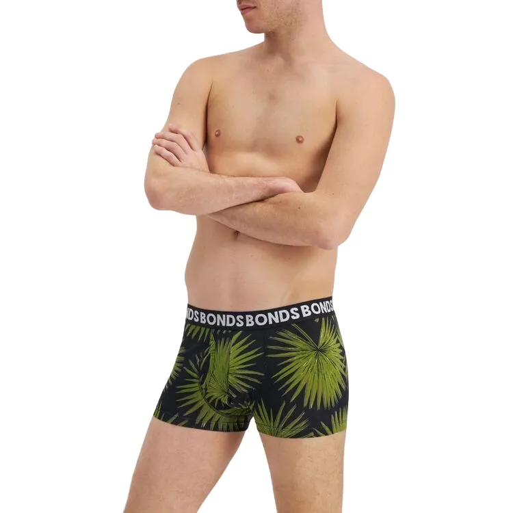 9 Pairs X Bonds Mens Everyday Trunks Cotton Leaf Print Pack