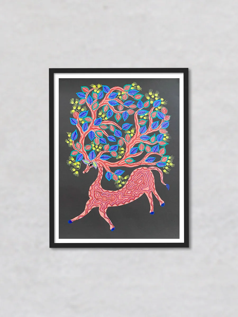 A Deer's Believe, Bhil Art by Geeta Bariya