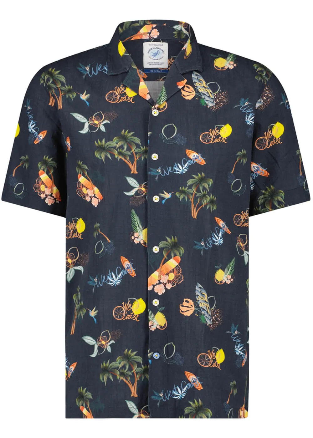 A Fish Named Fred Tropical Short Sleeve Shirt Navy