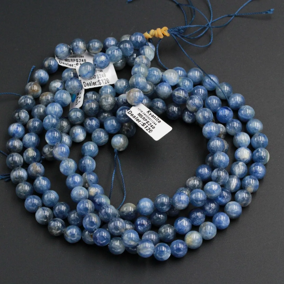 A Grade Natural Blue Kyanite 10mm Round Beads 16" Strand