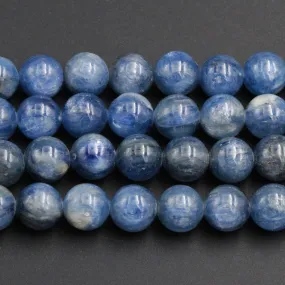 A Grade Natural Blue Kyanite 10mm Round Beads 16" Strand