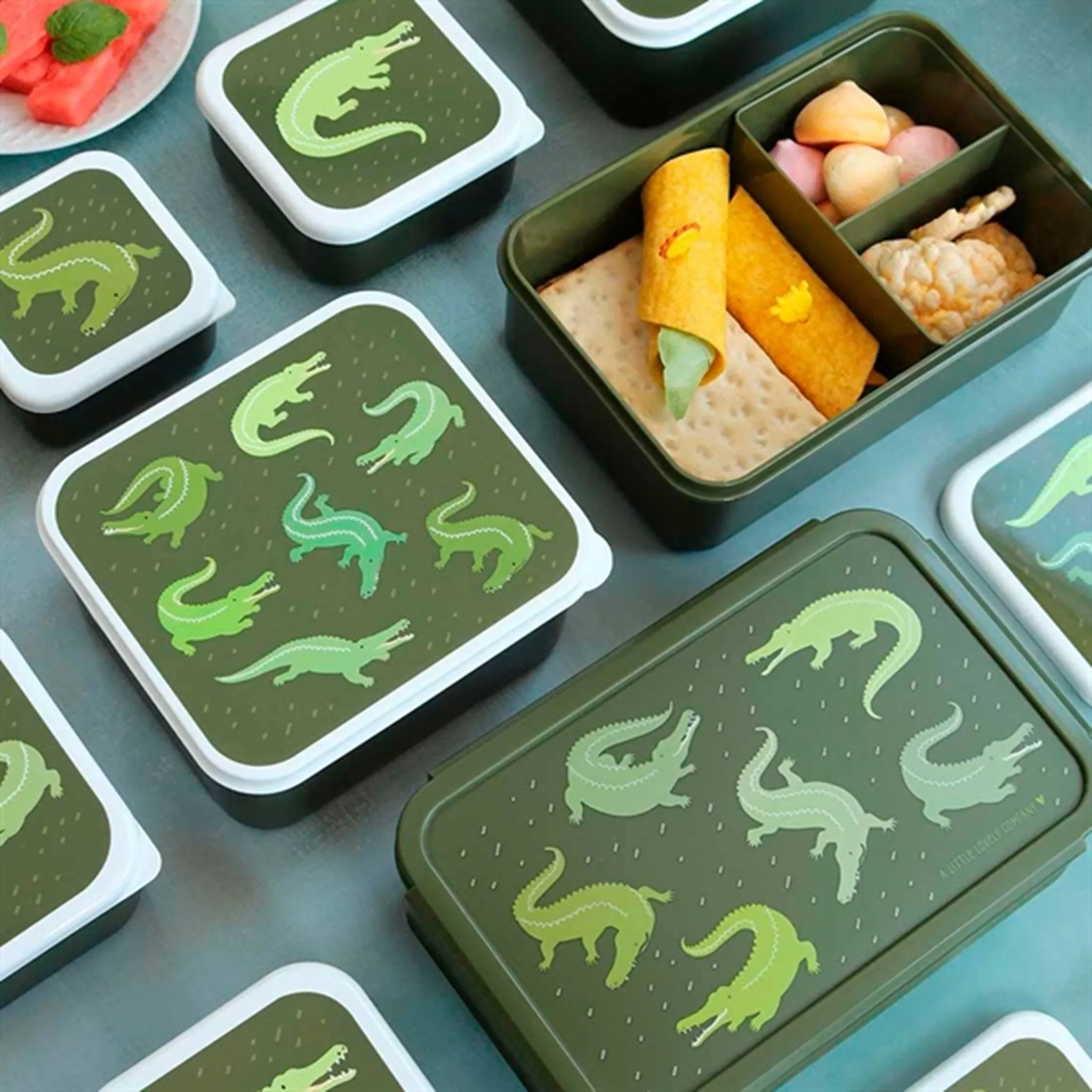 A Little Lovely Company Bento Lunch Box Crocodiles