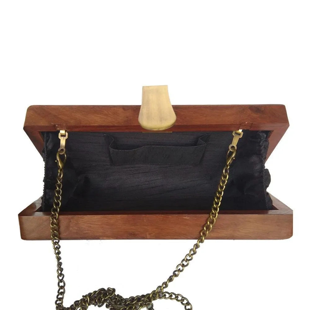 A Tale of Two lovers, gold and black rectangle clutch