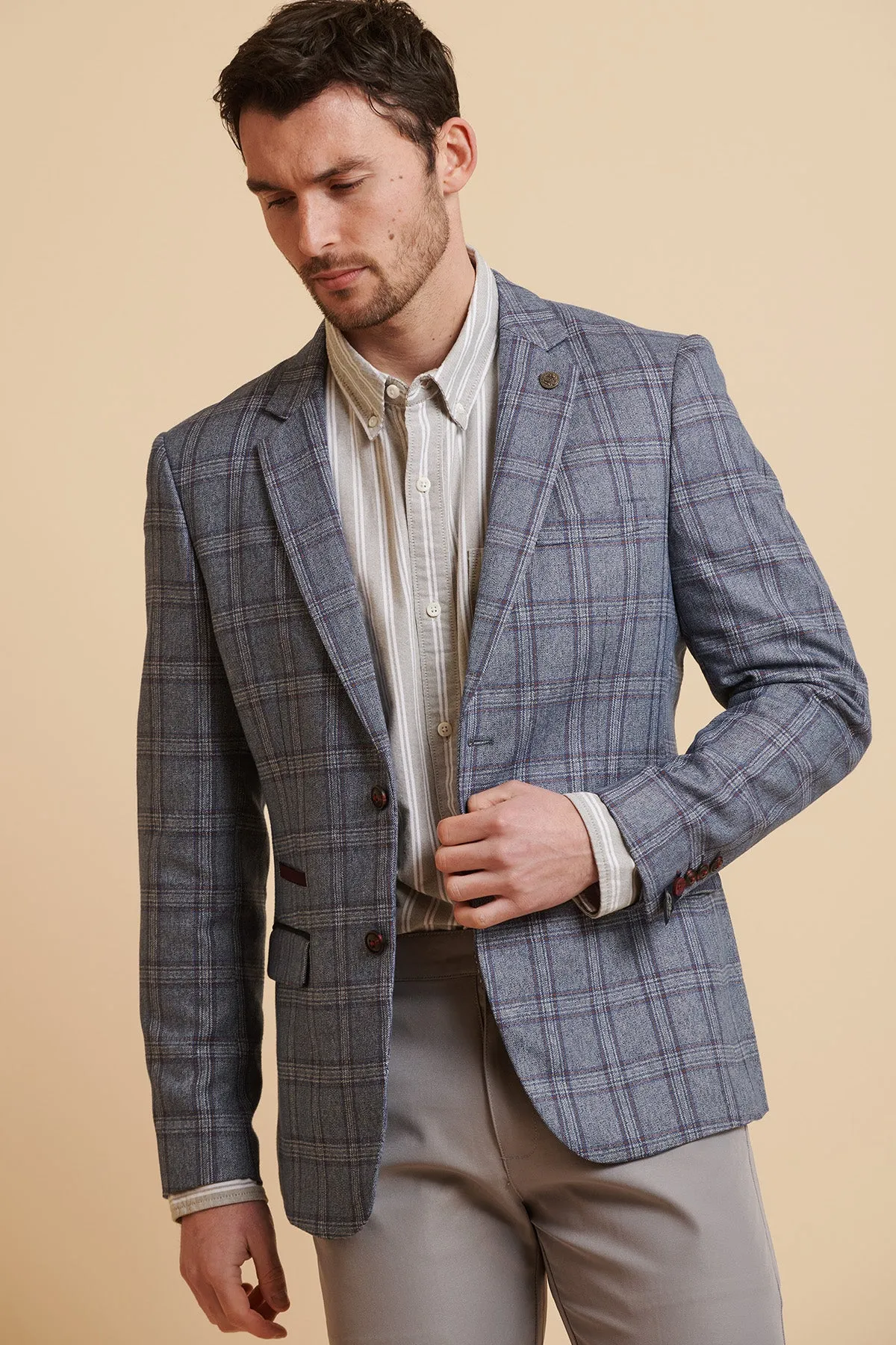 ABBOTT - Blue Tweed Check Blazer