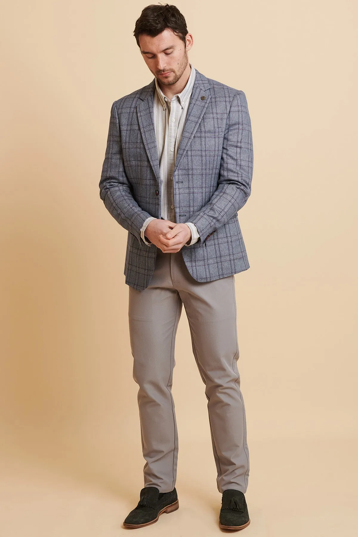 ABBOTT - Blue Tweed Check Blazer