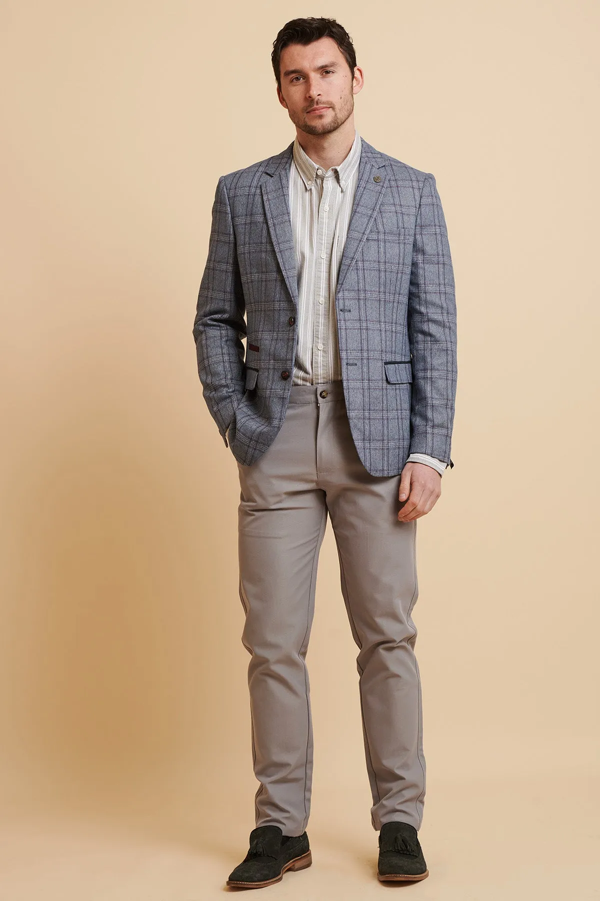 ABBOTT - Blue Tweed Check Blazer