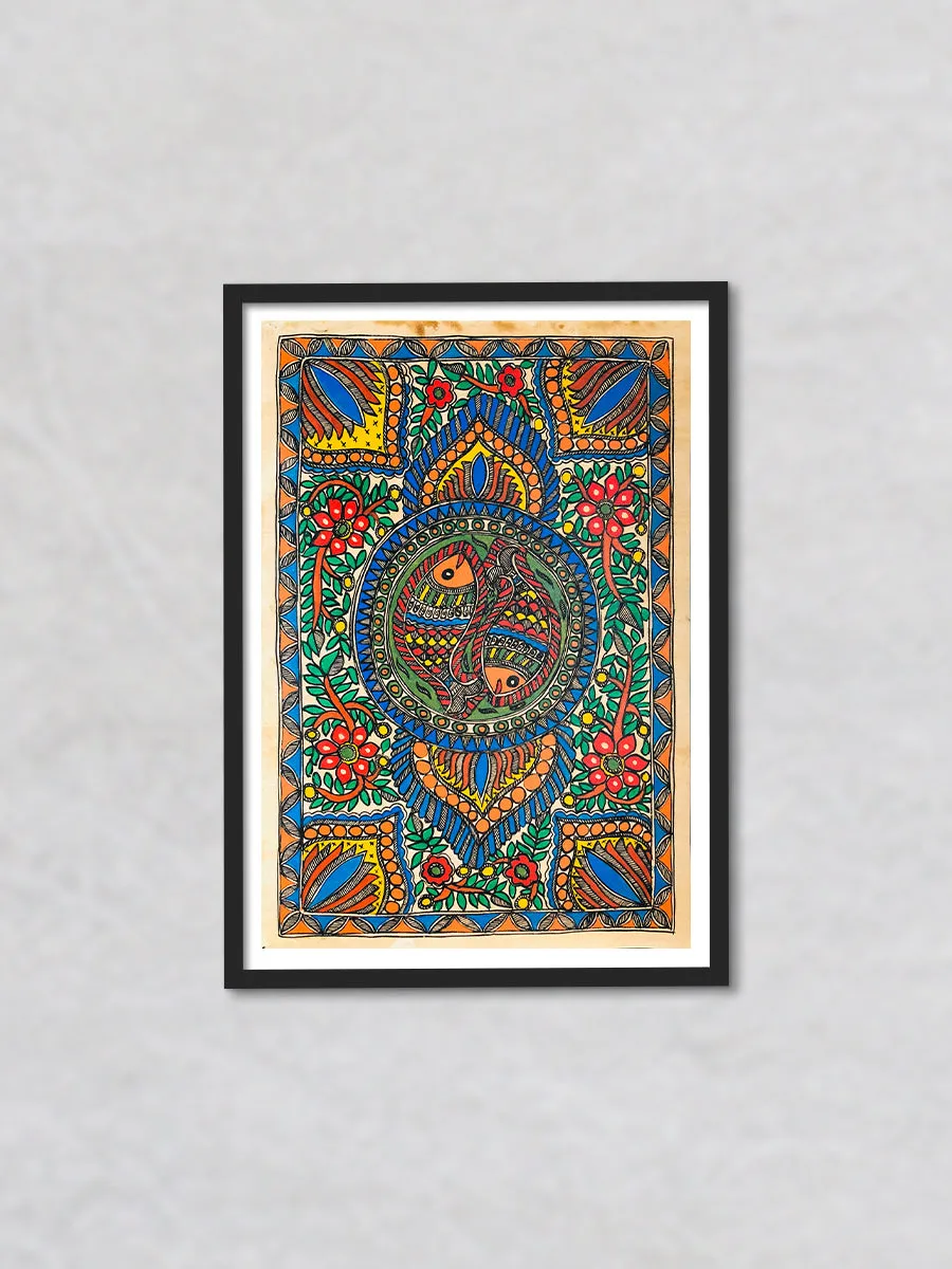 Abundant Blessings: A Kaleidoscope of Madhubani Magic, Madhubani art by Ambika devi