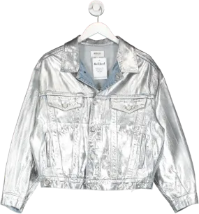 AGOLDE Charli Metallic Oversized Denim Jacket UK S