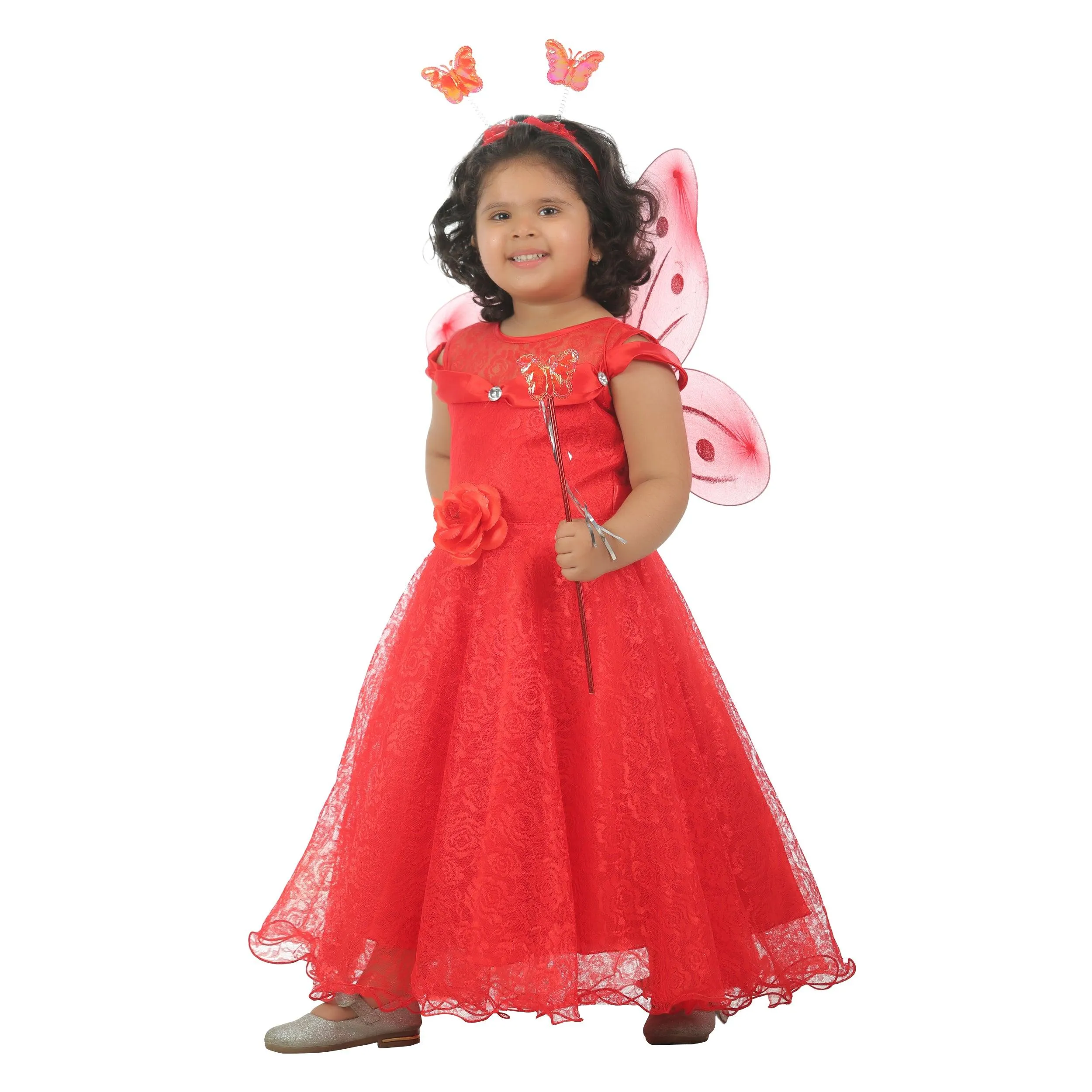 Ahhaaaa Kids Cotton A-Line Maxi Dress/Angel Pari Dress/Christmas Gown