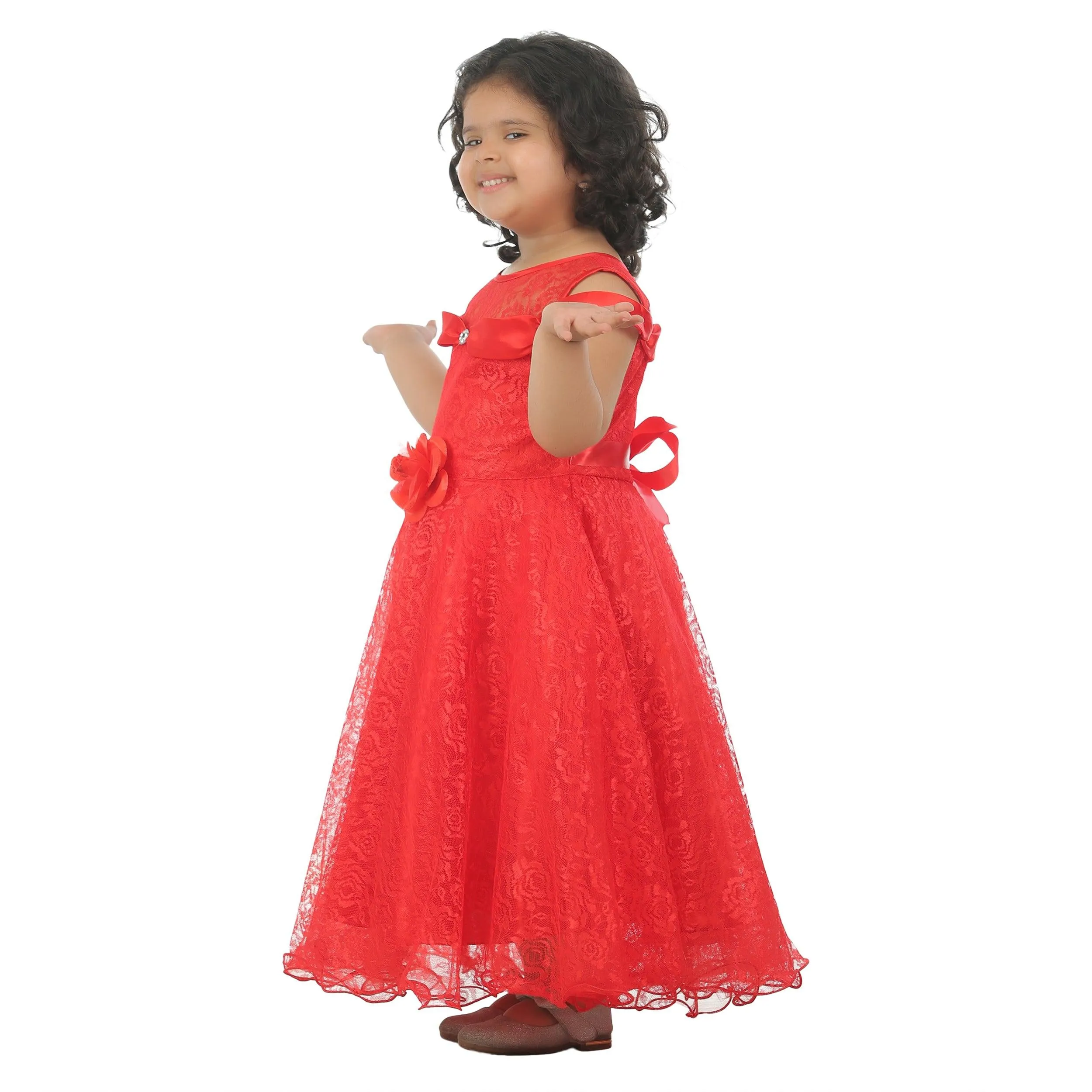 Ahhaaaa Kids Cotton A-Line Maxi Dress/Angel Pari Dress/Christmas Gown