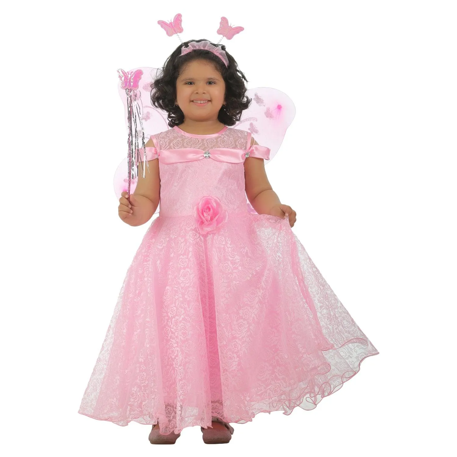 Ahhaaaa Kids Cotton A-Line Maxi Dress/Angel Pari Dress/Christmas Gown