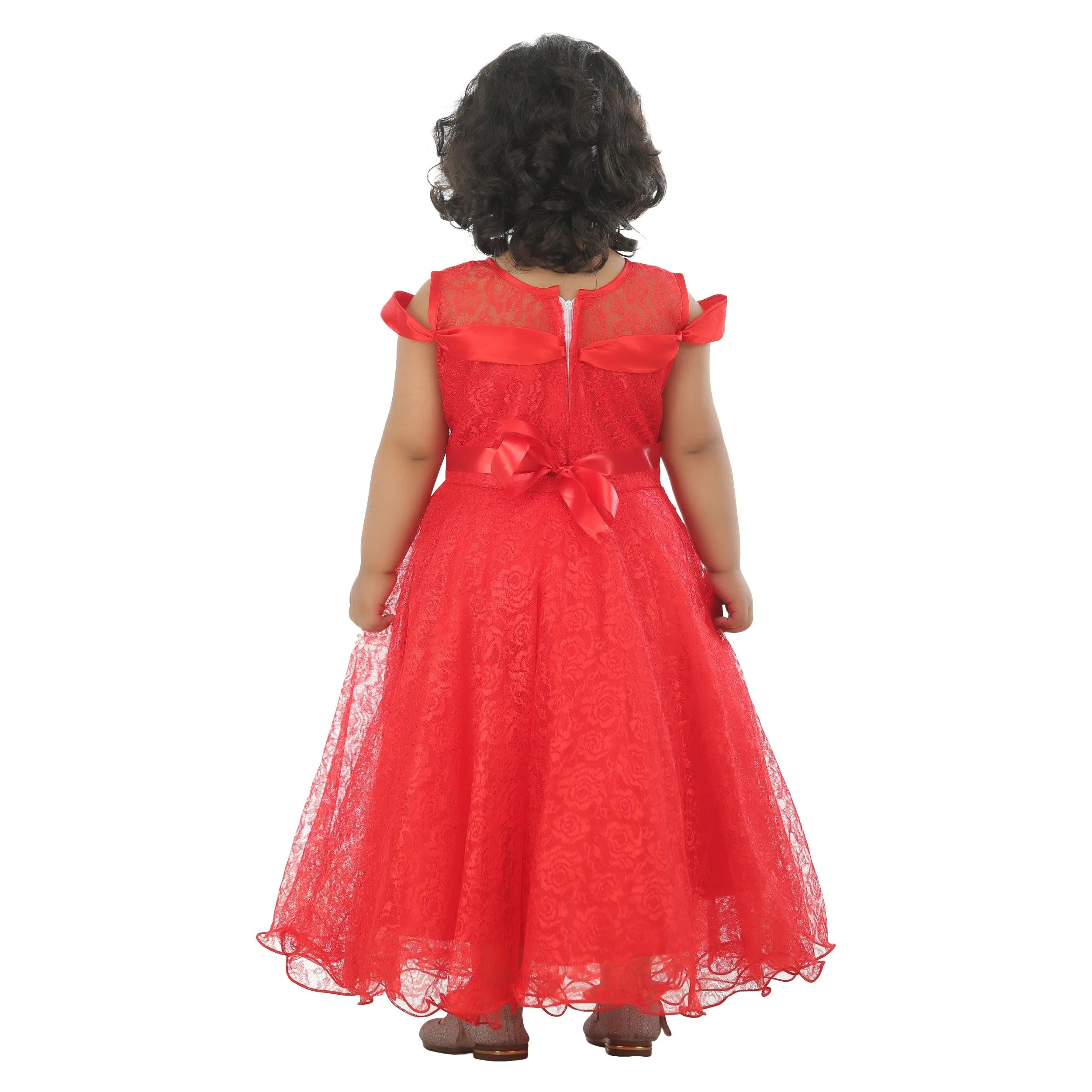 Ahhaaaa Kids Cotton A-Line Maxi Dress/Angel Pari Dress/Christmas Gown