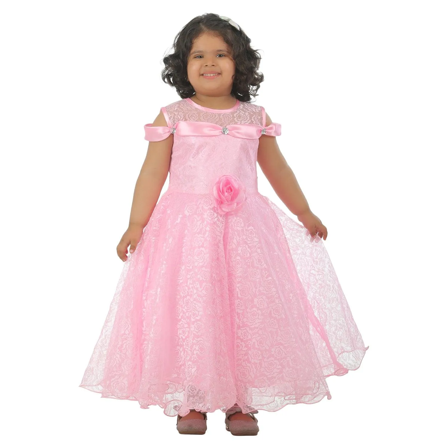 Ahhaaaa Kids Cotton A-Line Maxi Dress/Angel Pari Dress/Christmas Gown