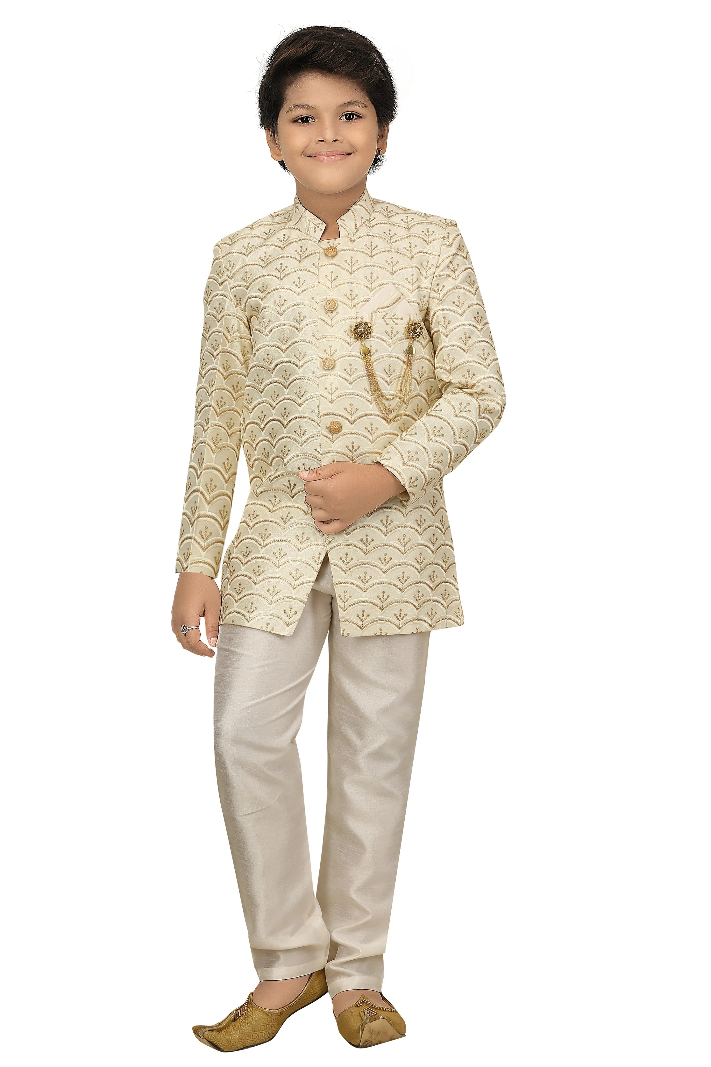 Ahhaaaa Kids Ethnic Indo Western, Kurta and Pajama Set For Boys